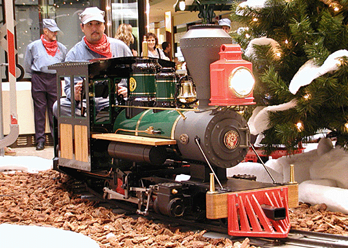 Electric Frontier Steam Outline Locomotive in Shopping Mall