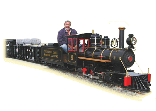 Sweet Creek Locomotive shown with engineer