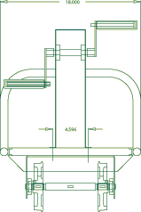 Childs Hand Crank Car Front View Drawing