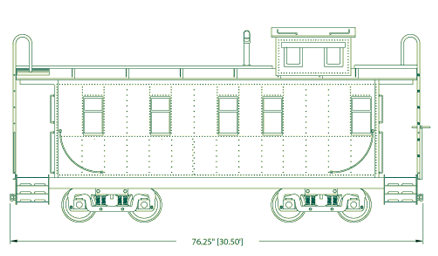 Steel Cupola Caboose Drawing