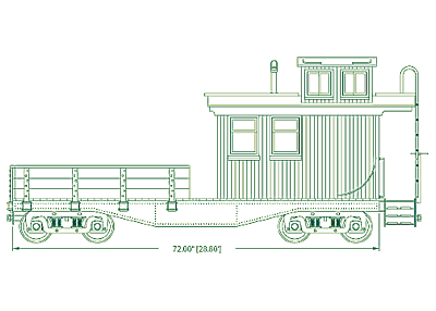 Steel work Caboose Side View Drawing