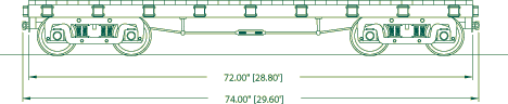 Wood side flat car drawing