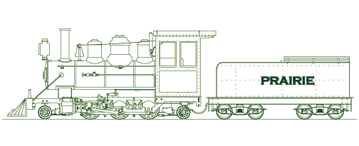 Prairie Locomotive Line Drawing